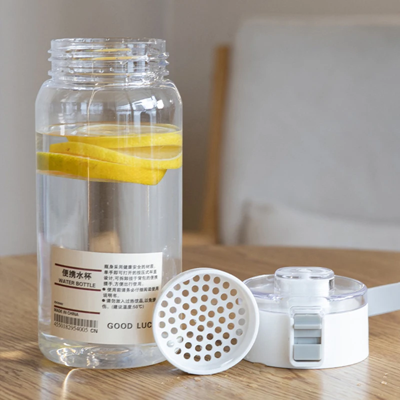 Description Picture 3 of item350/550/800Ml  Water Bottle With Time Scale Portable Transparent Kawaii Water Bottle Sports Water Cup Plastic Handy Cup