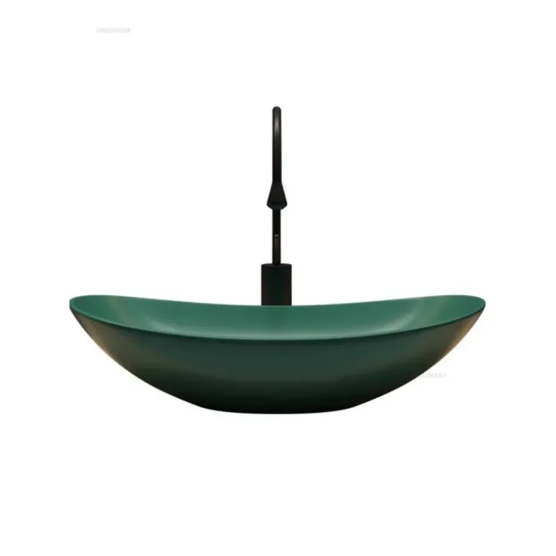 Nordic Bathroom Sink Luxury Bathroom Ceramic Gold Above Counter Basin Modern Home Balcony Wash Basin Sinks Set k