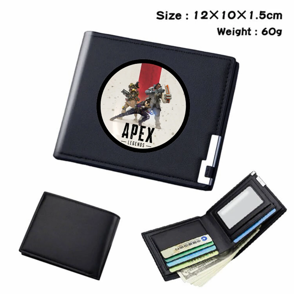 

Anime Apex Legends PU Wallet Student Coin Pocket Leather Bifold Teenager Photo Card Holder Casual Boys Girls Cartoon Purses