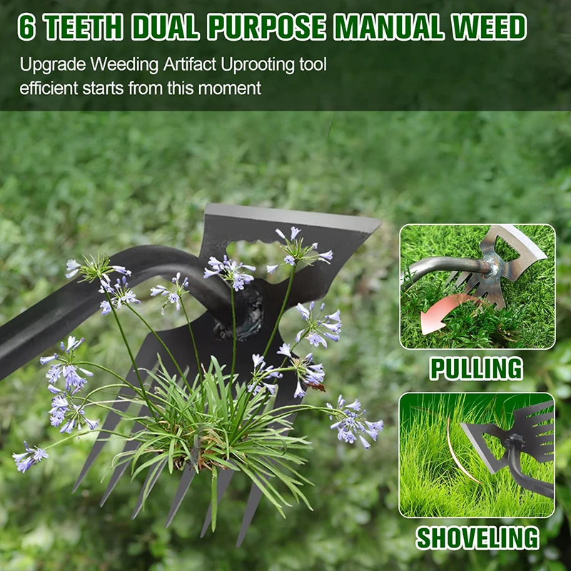 Garden Weeder Puller Tool 5 6 11 Teeth Upgrade Weeding Artifact Uprooting Tool Manganese Steel Hand Weeder Tool For Yard Far 5