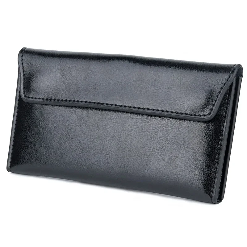 Stylish Women's Wallets with Extra Card Slots and Roomy Capacity Crafted From Cowhide Leather Solid Color Purses for Women