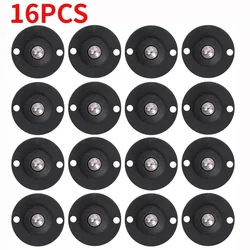 Self - Adhesive Mini Swivel Caster Wheels - 360° Rotating Universal Sticky Pulleys (Black - 16PCS)