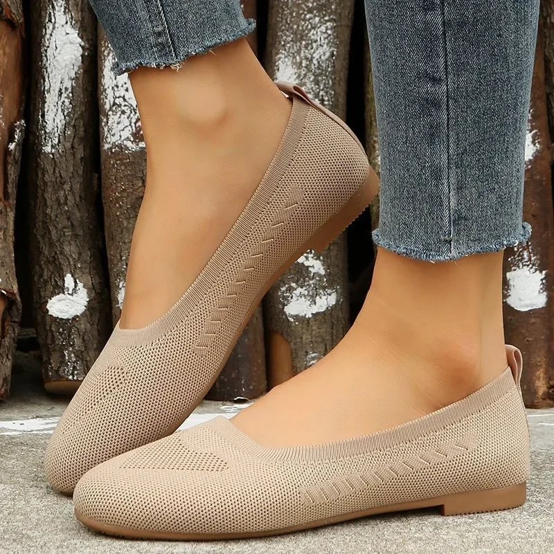 2025 Women Flats Solid Color Black Flats for Women Slip On Shallow Comfort Foldable Flats for Women Brown Flat Heel Shoes 6