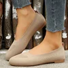 2025 Women Flats Solid Color Black Flats for Women Slip On Shallow Comfort Foldable Flats for Women Brown Flat Heel Shoes 6