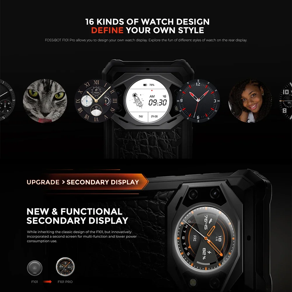 Rugged Phones FOSSiBOT F101 PRO 5.45" FHD+ Smartphone Android 13 Infrared Night Vision Camera 15GB+128GB 10600mAh Cell Phone NFC