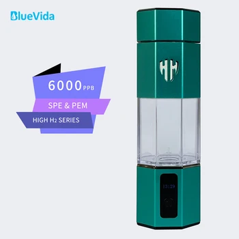 สูงสุด 6000 PPB Updation รุ่นที่ 7 Bluevida SPE & PEM ขวดกําเนิดน้ําไฮโดรเจนสูงพร้อมชุดสูดดมและอะแดปเตอร์ 1