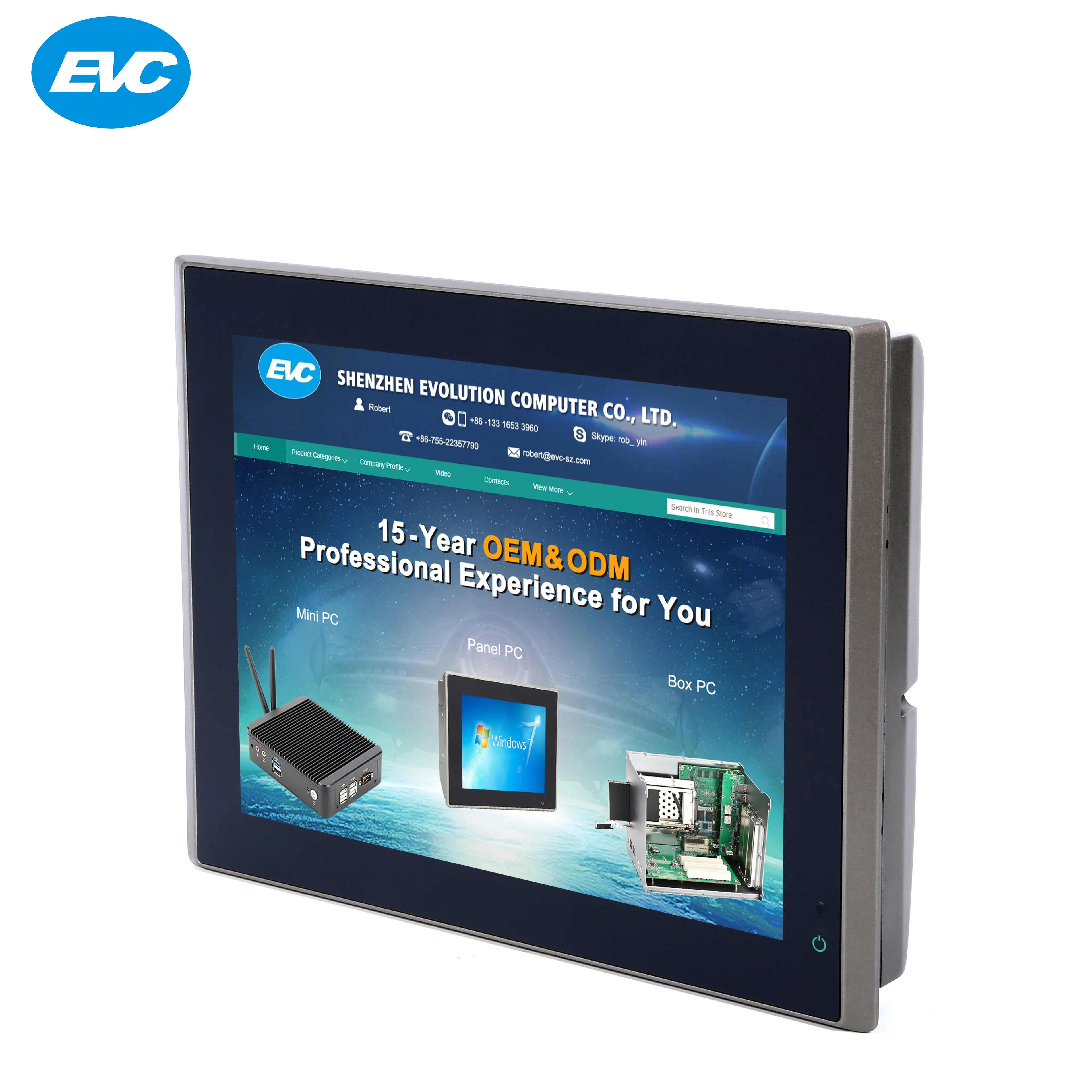 산업용 컴퓨터 IPS FHD 내장 패널 PC, 400cd, 12 인치, RS232 터치스크린