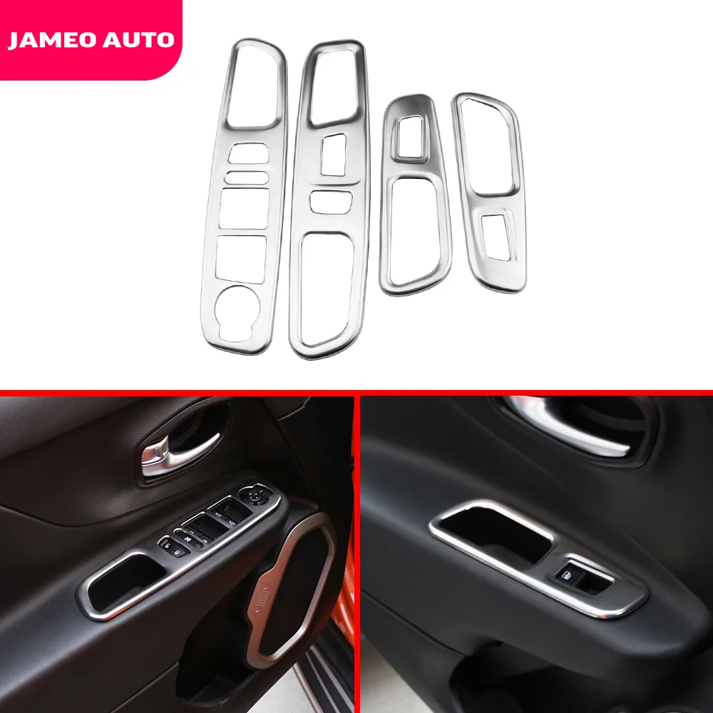 Accessori Adatti Per Jeep Renegade Lhd 2015 - 2022 Car Door Window Switch Cover Lifter Button Trim Decorazione Cover Ring Sticker