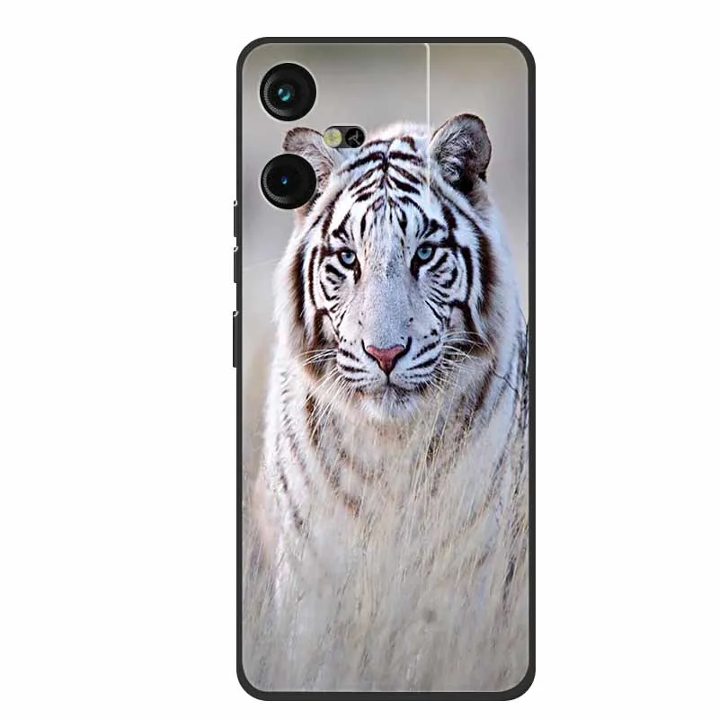 Luxury Soft Silicone TPU Phone Back Cover with Animal Wolf Design