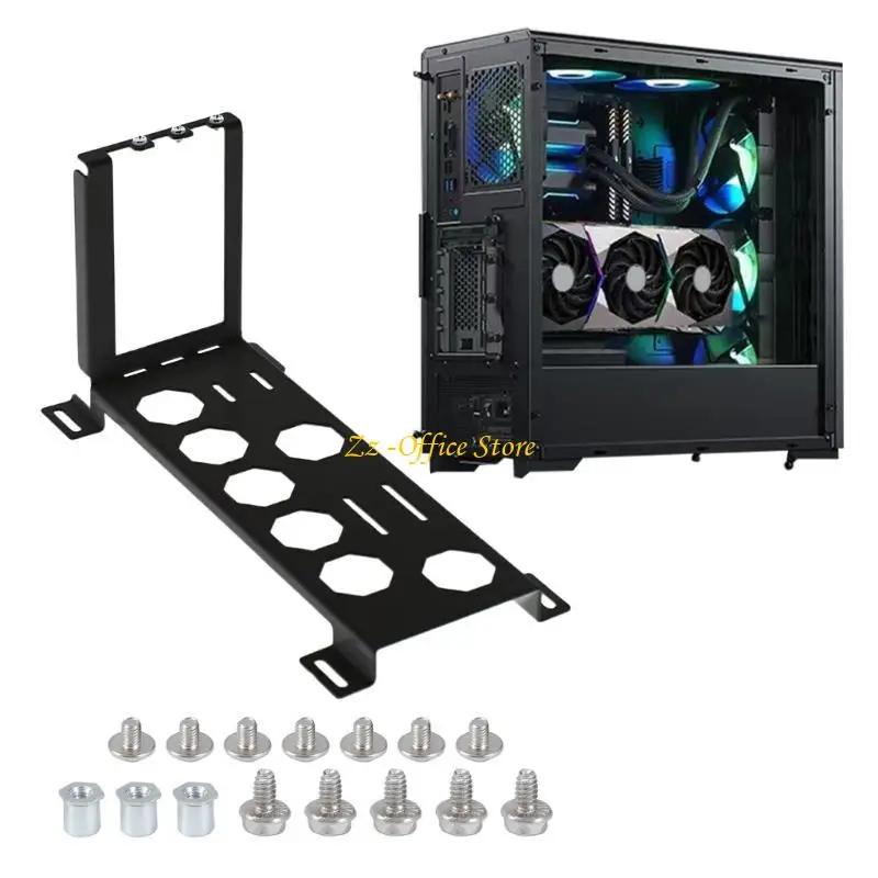 섀시 팬 슬롯에 수직 설치를 위한 85DC 천공 GPU 지지 브래킷 검정색 옵션