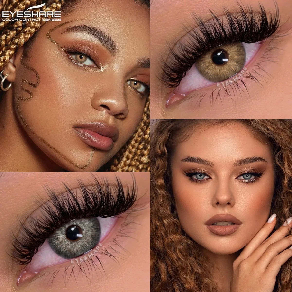 EYESHARE 1pair Color Contact Lenses for Eyes Natural Brown Eyes Lenses Gray Contacts Lens Yearly Fashion Colored Eyes Contacts