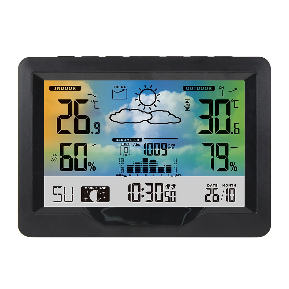 Geevon Weather Stations Wireless Indoor Outdoor Multiple Sensors, Large  Color Display Weather Thermometer With USB Charge - AliExpress