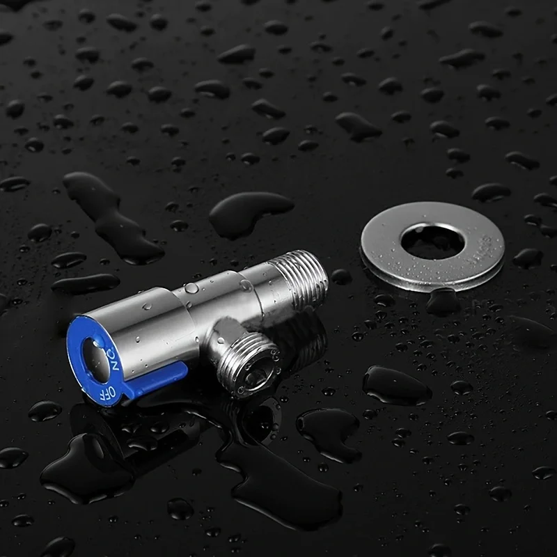 Angle Valve Stainless Steel Hot And Cold Angle Valve Large Flow Drain Toilet Water Stop Valve Triangle Valve Switch 1pc
