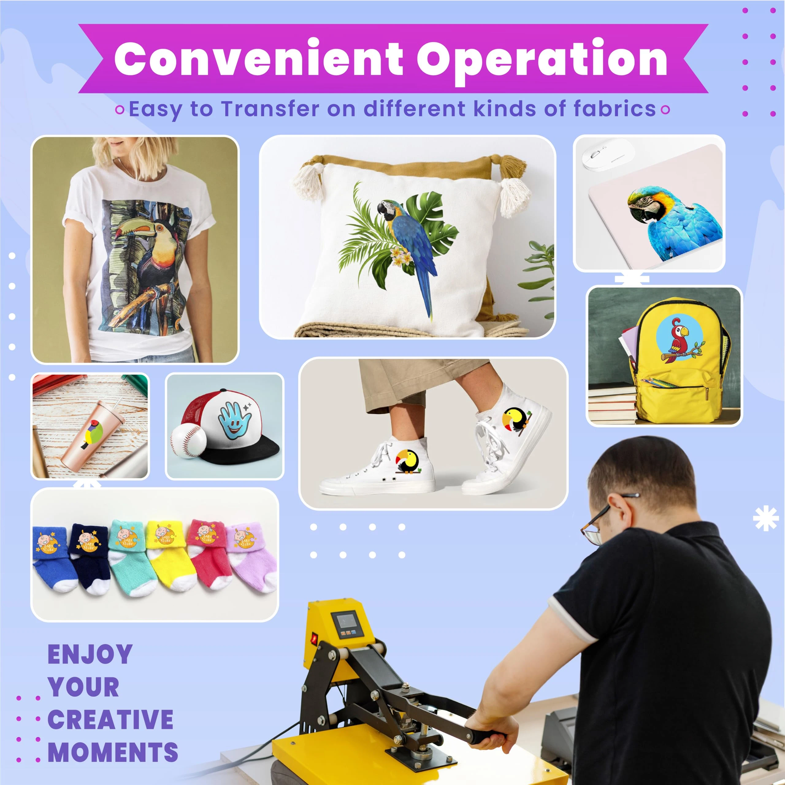 100매 A4 75u PET 전사 필름 DTF 잉크 인쇄용 직접 전사 필름 PET 필름 인쇄 및 전사 DTF 필름