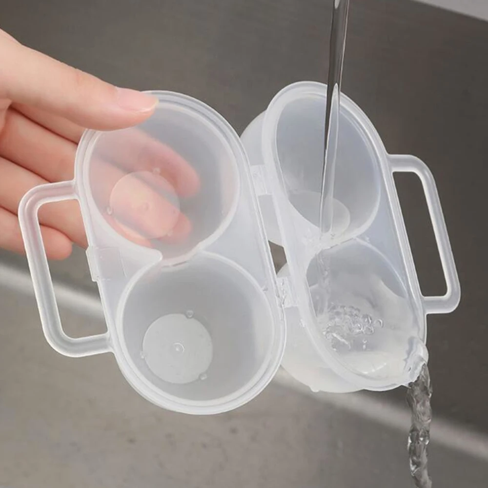 1/3PCS Portable Egg Storage Box 2 Grids Plastic Durable Egg Storage Container Save Space Refrigerator Egg Dispenser With Fixed 6