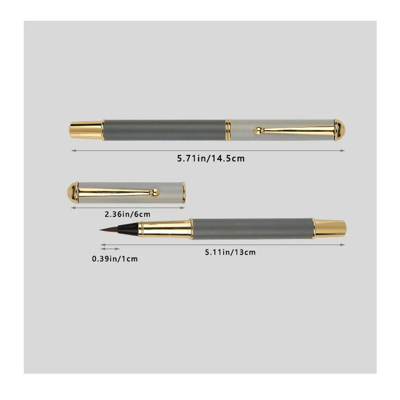 Morandi Fountain Pen Calligraphy Brush Metal Soft Bristle Small Regular Calligraphy Brush (for students' drawing and writing) 6