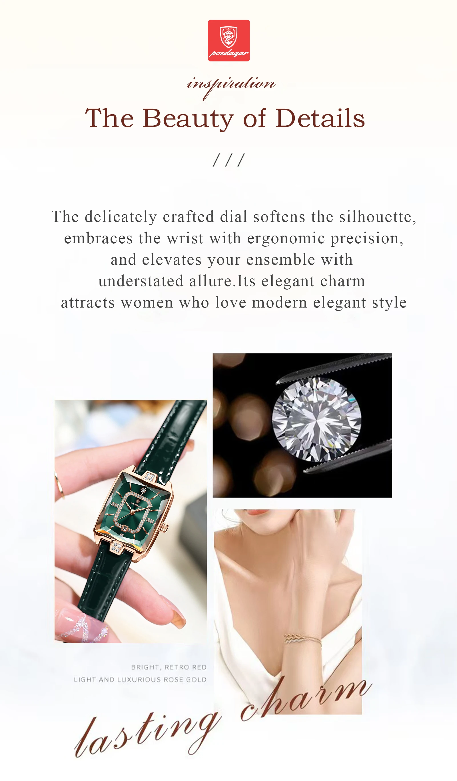 POEDAGAR Original Luxury Women Wristwatch Waterproof Leather Date Woman Watch Elegant High Quality Quartz Women's Watches Reloj