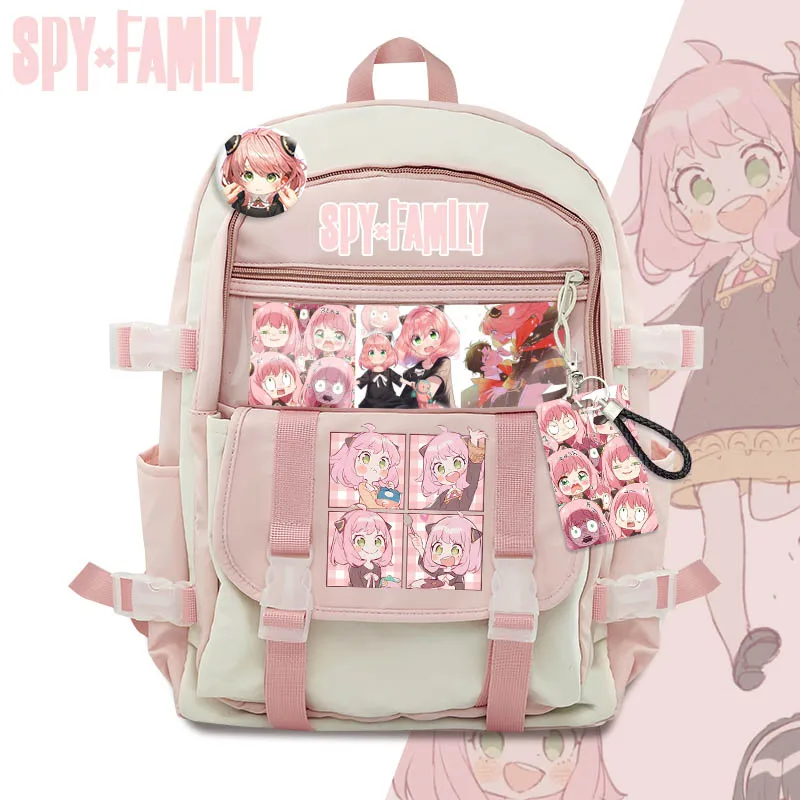 

Kawayi Anime SPY×FAMILY Cosplay Anya Forger Cute Leisure College Student High Capacity Zipper Cartoon Bag Nylon Backpack School