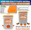 5-Gallon/44 Pounds Automatic Chicken Feeder & Waterer Set(2 Buckets), Chicken Feeder Port & Water Cup No Waste, Rain Proof 2
