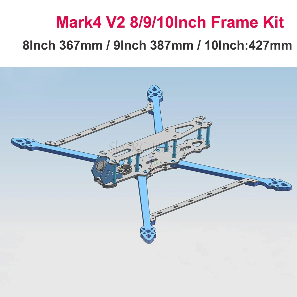 Mark4 V2 Mark 4 8 pouces 367mm 9 pouces 387mm avec bras de 6mm/10 pouces 427mm avec bras de 7.5mm Drone de course FPV quadrirotor Kit de cadre Freestyle – Image 4