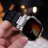 Bracelet en acier inoxydable + silicone pour Apple Watch 49 mm, bracelet sport compatible avec Apple Watch Ultra 3/2 iWatch 4