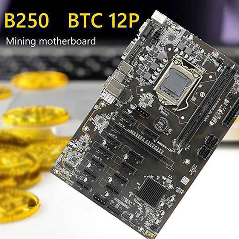 B250B BTC Mining Motherboard with G3930/G3900 CPU+8G DDR4 RAM+Fan+Switch Cable+Thermal Grease 12 PCIE Slot LGA1151 SATA3 budget pc motherboard