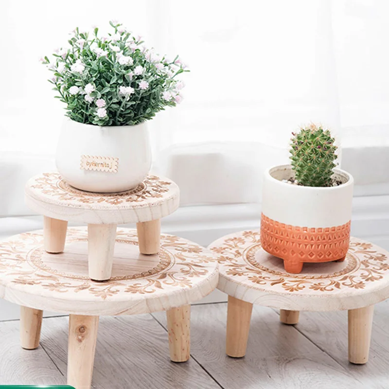 Small Wooden Flower Stand Wooden Stand Wood Base Crystal Ball Holder Vase Display Stands Bonsai Stool Display