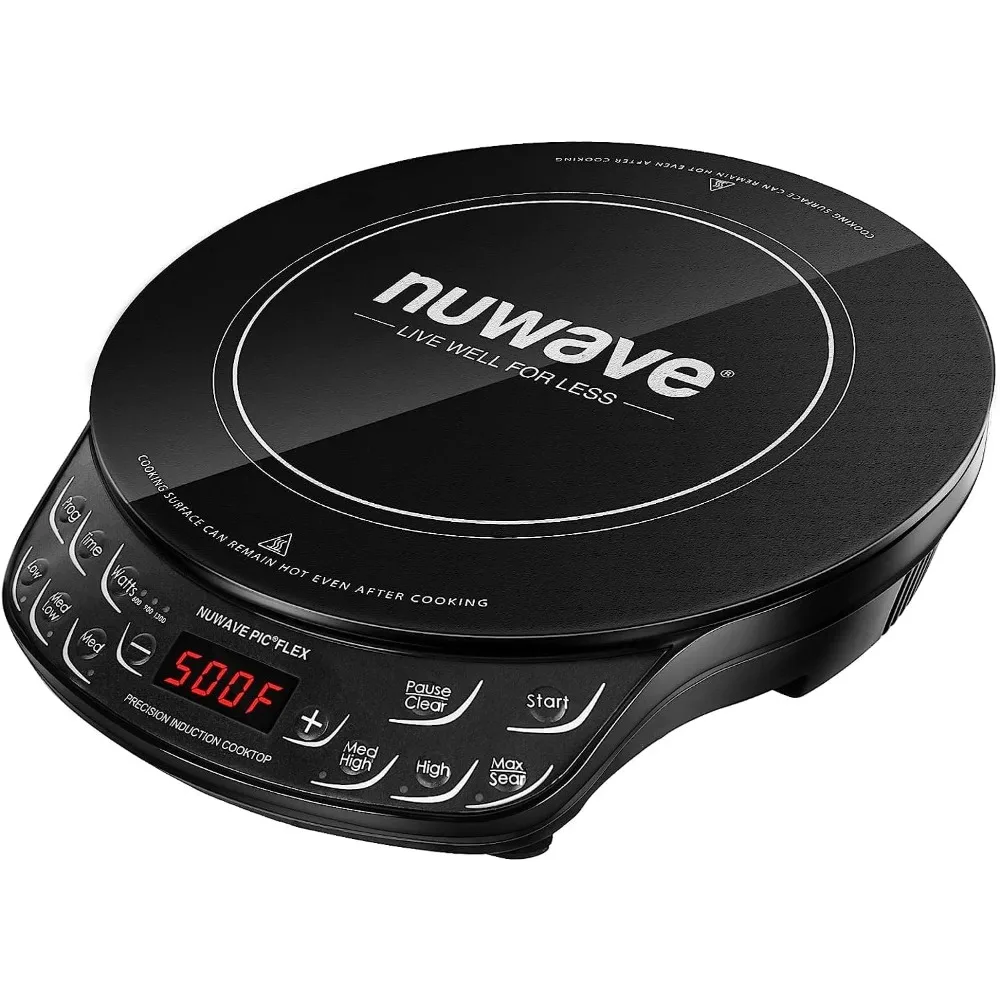 Induction Cooktop, 10.25” Shatter-Proof Ceramic Glass, 6.5” Heating Coil, 45 Temps from 100°F to 500°F, 3 Wattage Settings