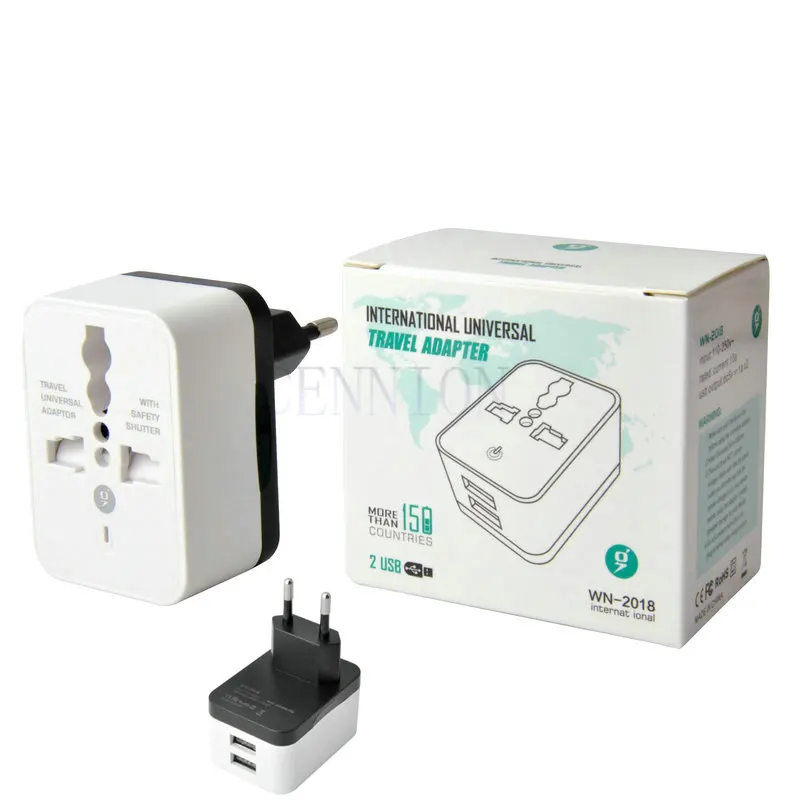 2USB 5V 2A AU EU US UK Power Plug Universal Travel Adapter Convertor 2usb-5v-2a-au-eu-us-uk-power-plug-universal-travel-adapter-convertor