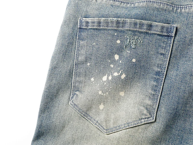 بنطلون جينز رجالي ضيق من ماركة RTA بتصميم ممزق ومزين بالرسم والجرافيتي، بنطلون طويل للشارع