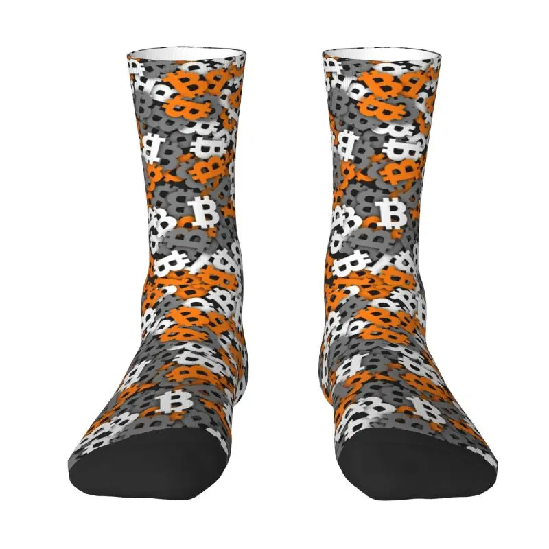 

Bitcoin Urban Camouflage Men's Crew Socks Unisex Cool BTC Blockchain Cryptocurrency Spring Summer Autumn Winter Dress Socks