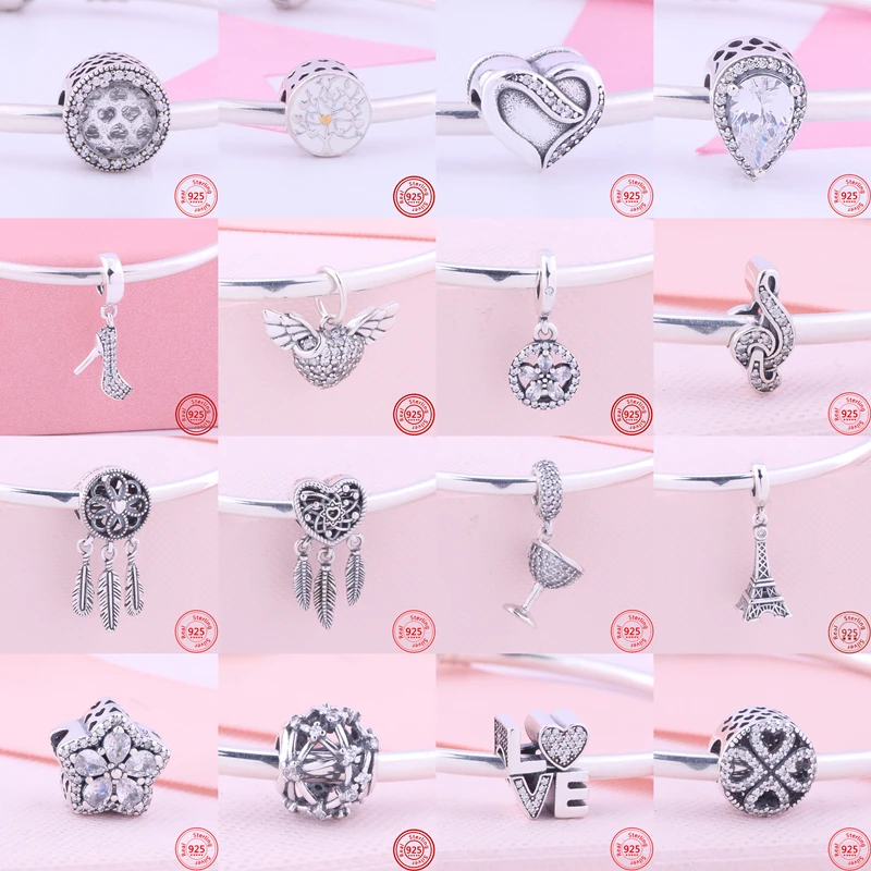 New Heart Family Flowers Moon Cute Lion Unicorn Perline Fai Da Te Fit Originale Pandora Charms Bracciale Per Le Donne 925 Gioielli In Argento Regalo
