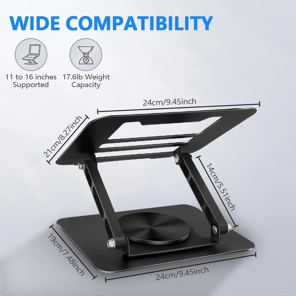 Enhance your title to: Portable 360° Rotating Laptop Cooling Stand with Adjustable Folding Design