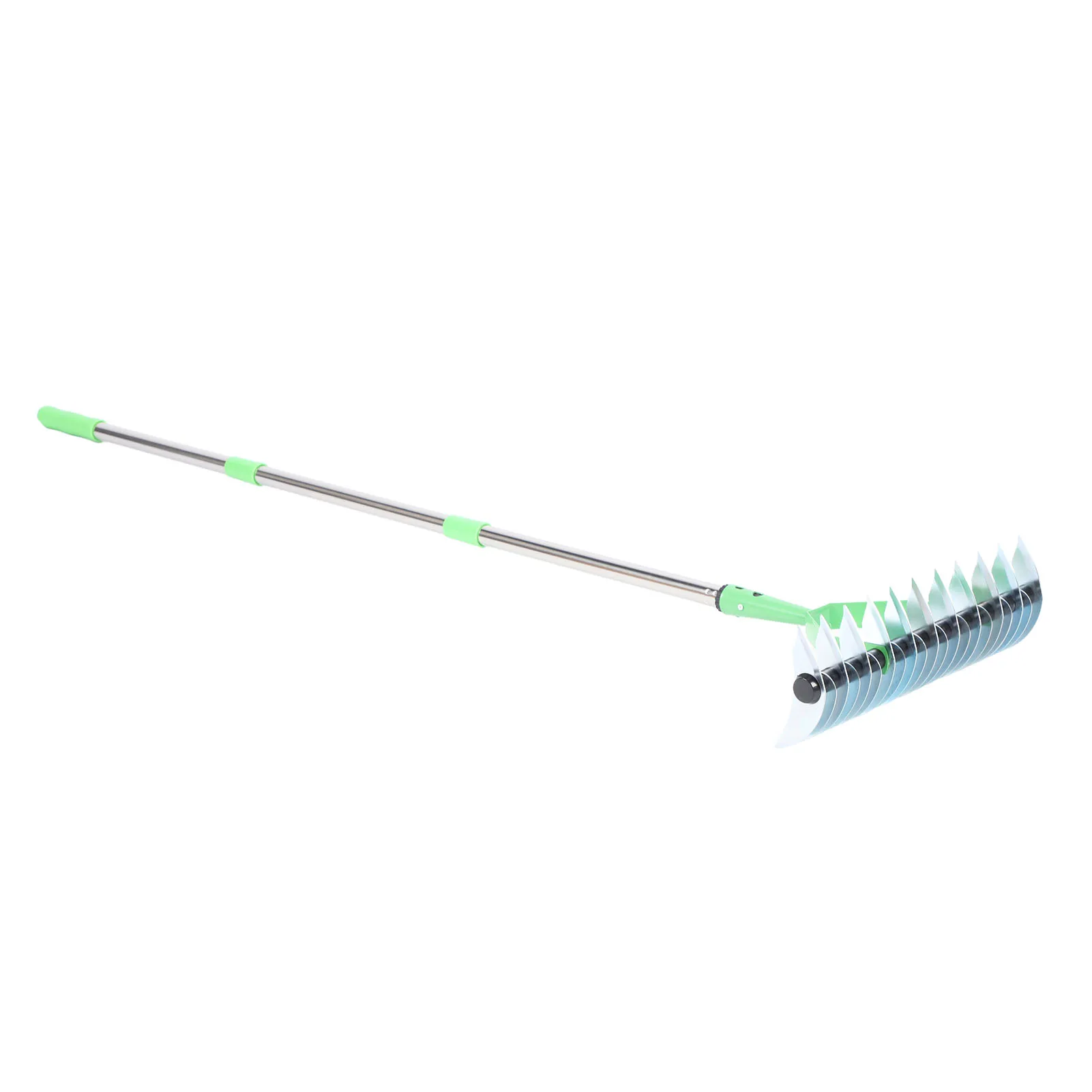Thatch Rake 3 Sections Stainless Steel Garden Dethatcher Lawn Rake for Clearing Dead Grass 3