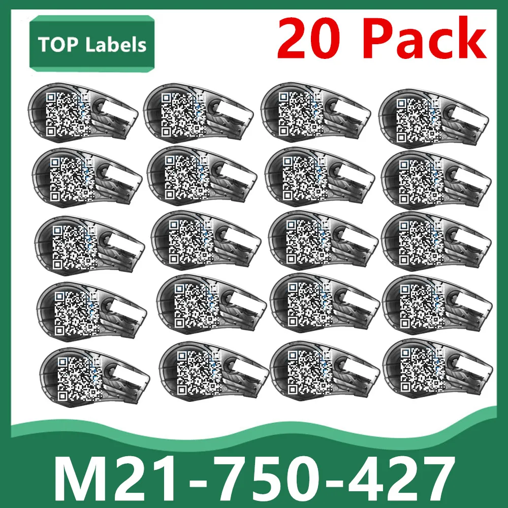 

10~20PK Black on White M21-750-427 Vinyl Maker Cartridge Use Handheld Label Printer Control,Electrical Panels,Datacom TAPE