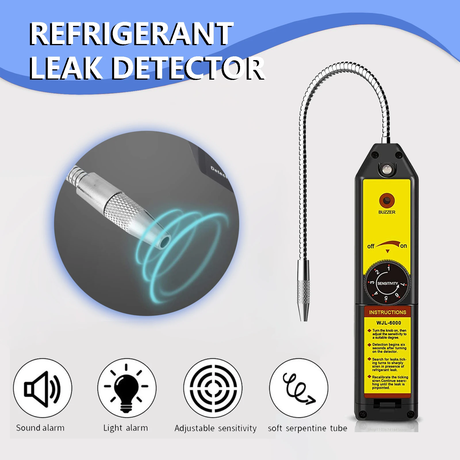 Gas Leak Detector CFC HFC Halogen Air Conditioning Refrigerant Freon R410a R22a R134a Gas Meter