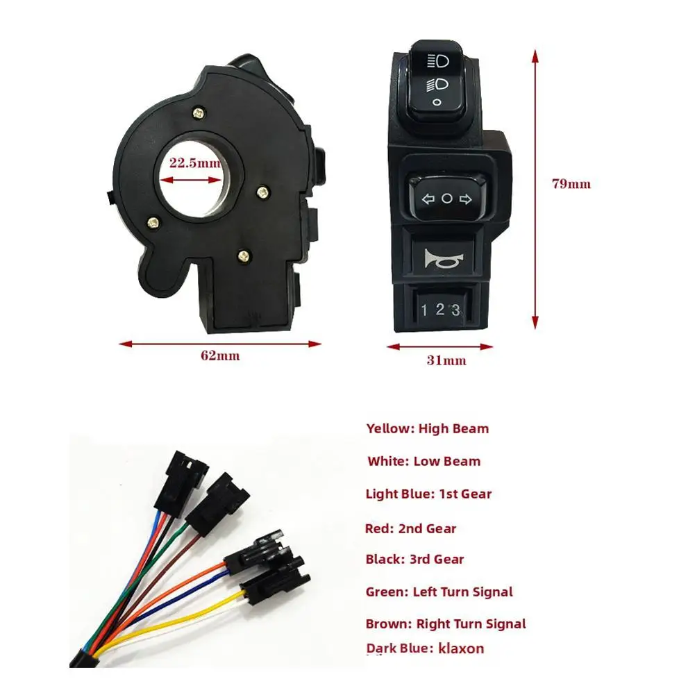 4-in-1 E-Bike-Scheinwerferschalter, Blinker- und Hupe-Steuerung, 9-poliger SM-Anschluss für Fahrrad- und Rollerzubehör – Detail 5