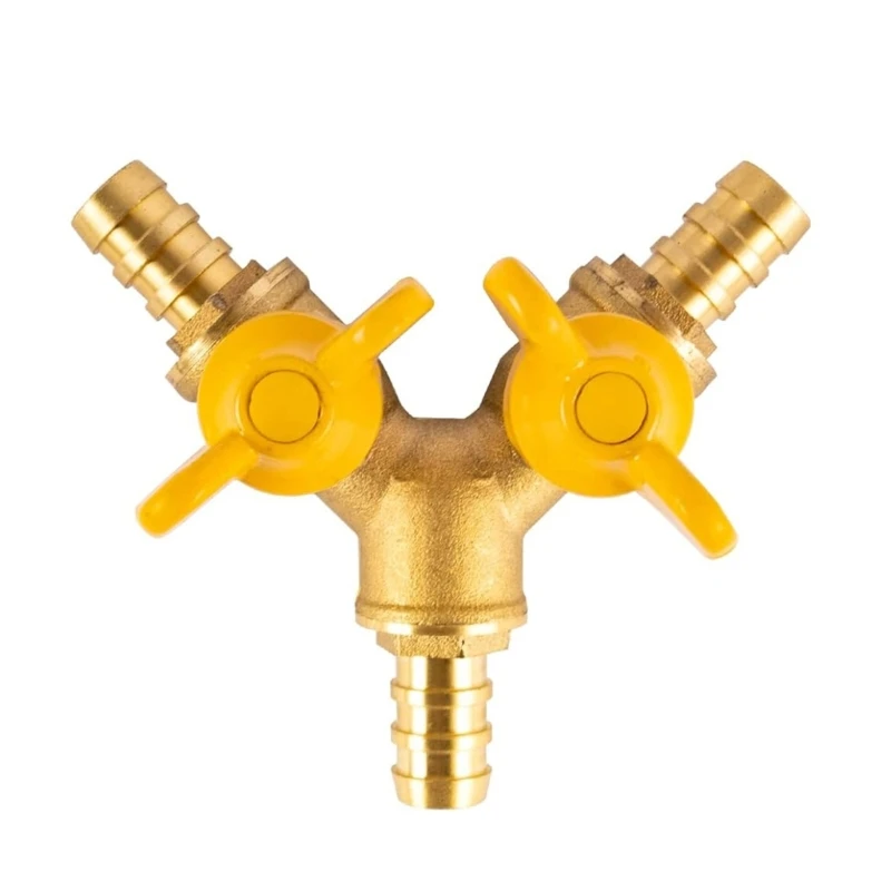 Upgraded 3 Way Hose Connector Y Shaped Brass Connector Versatile Metal Easy Installation for Garden Watering