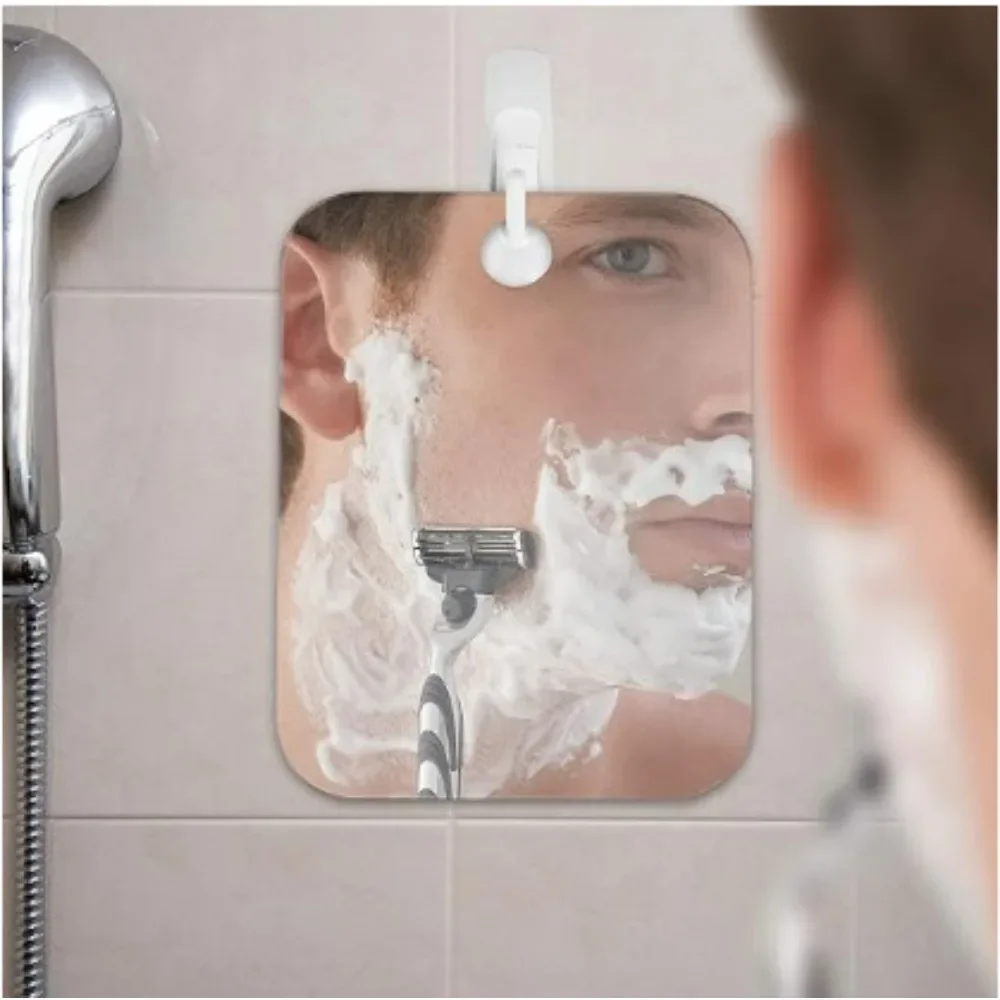 New 1pcs Acrylic Mirror With Wall Suction Shower Mirror For Man Shaving Women Makeup Portable Travel Bathroom Accessories 2