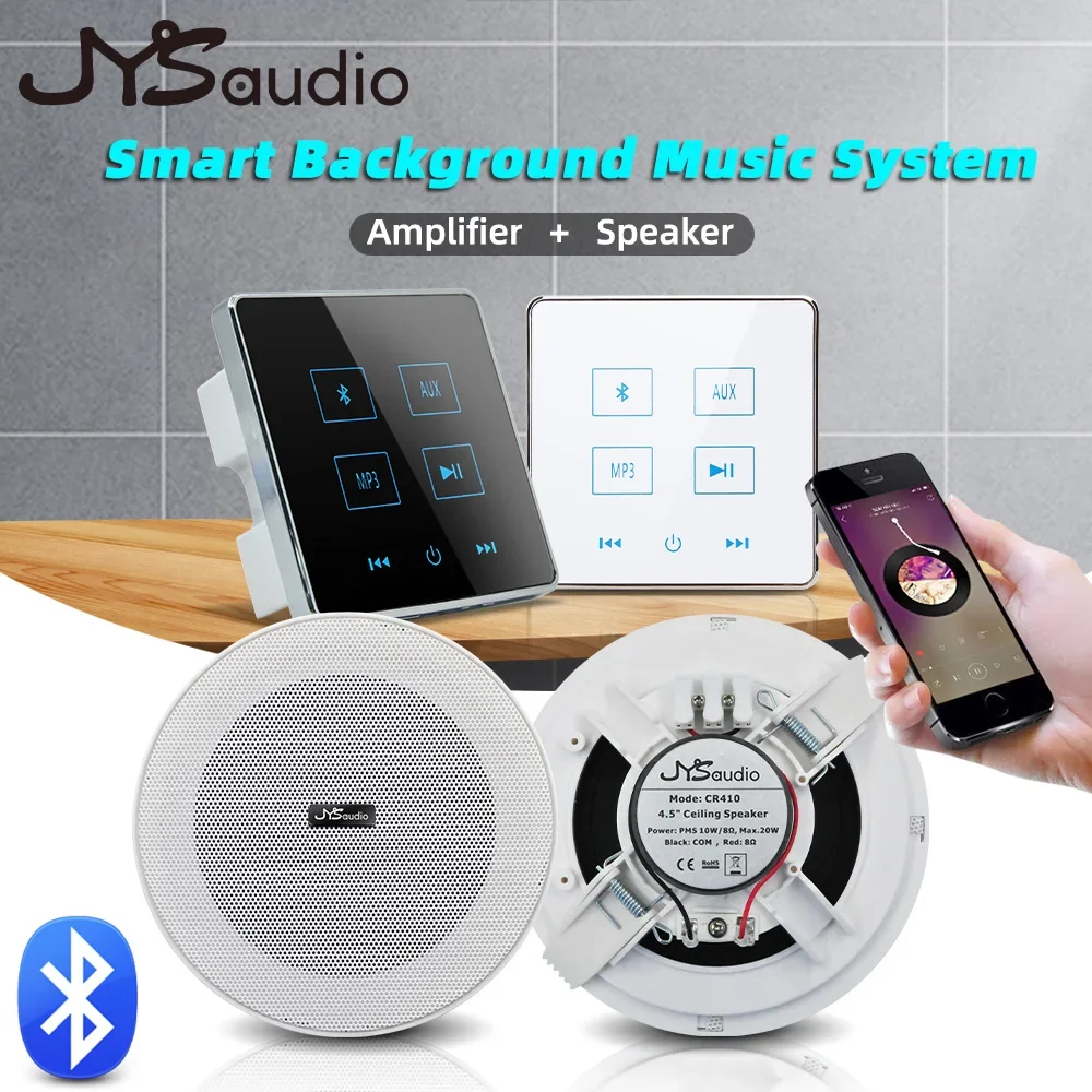 Mini Wall Amplifier Bluetooth-compatible In-wall Plate Smart Home Theater Sound System 4.5 inch Stereo Ceiling Speaker Hotel Inn