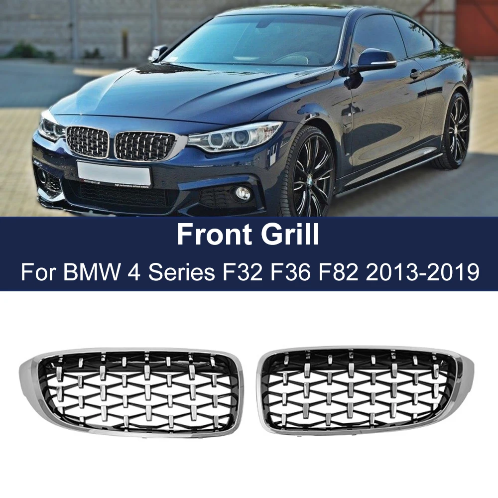 Pack] Pour BMW Série 4 F32 F33 F36 F82 M M4 Calandre Grille Noir Brillant  2013-2017