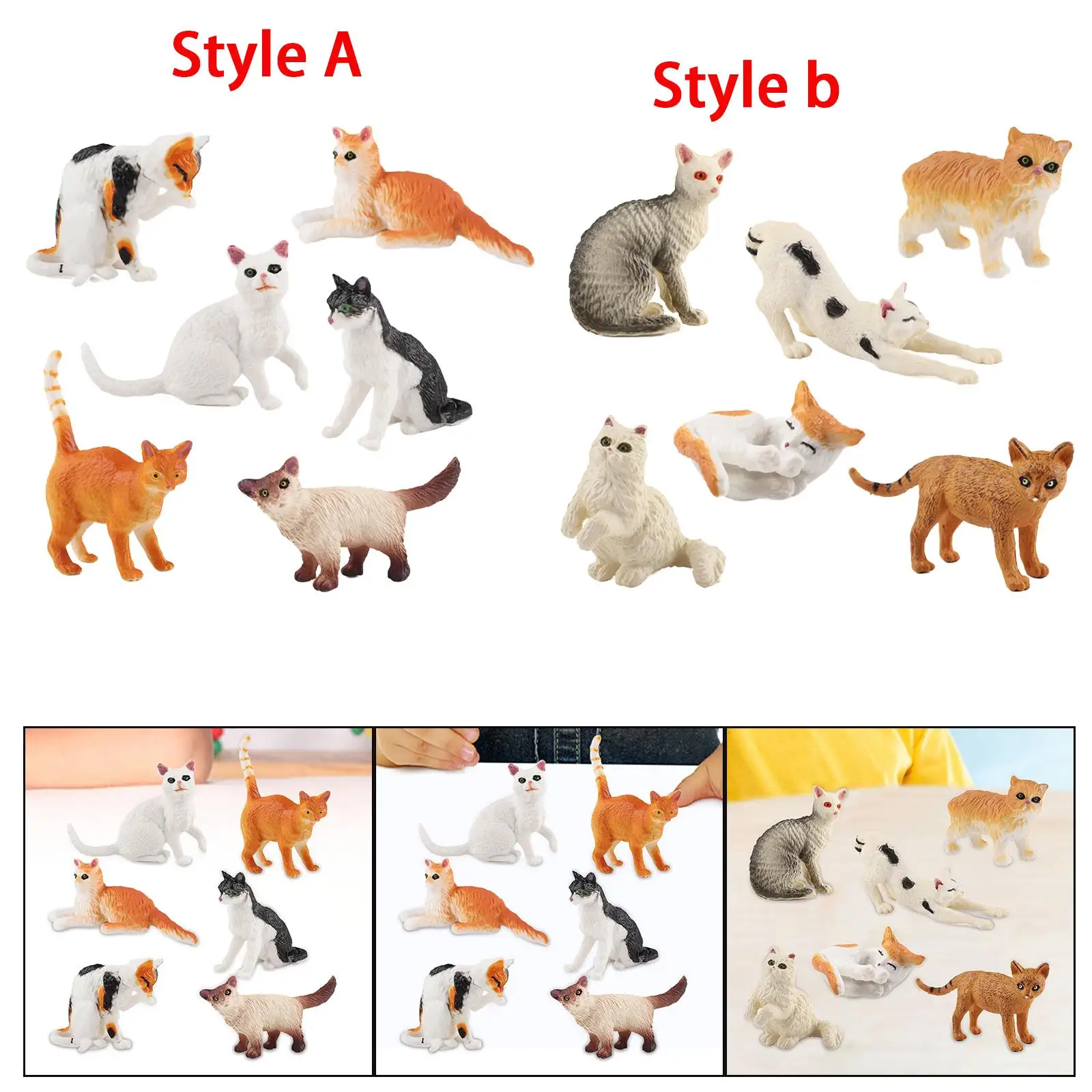 Animal Model Simulation Cat Toy Lifelike Collectibles Portable Ornament Figurine for Lawn Bedroom Housewarming Landscape Kids