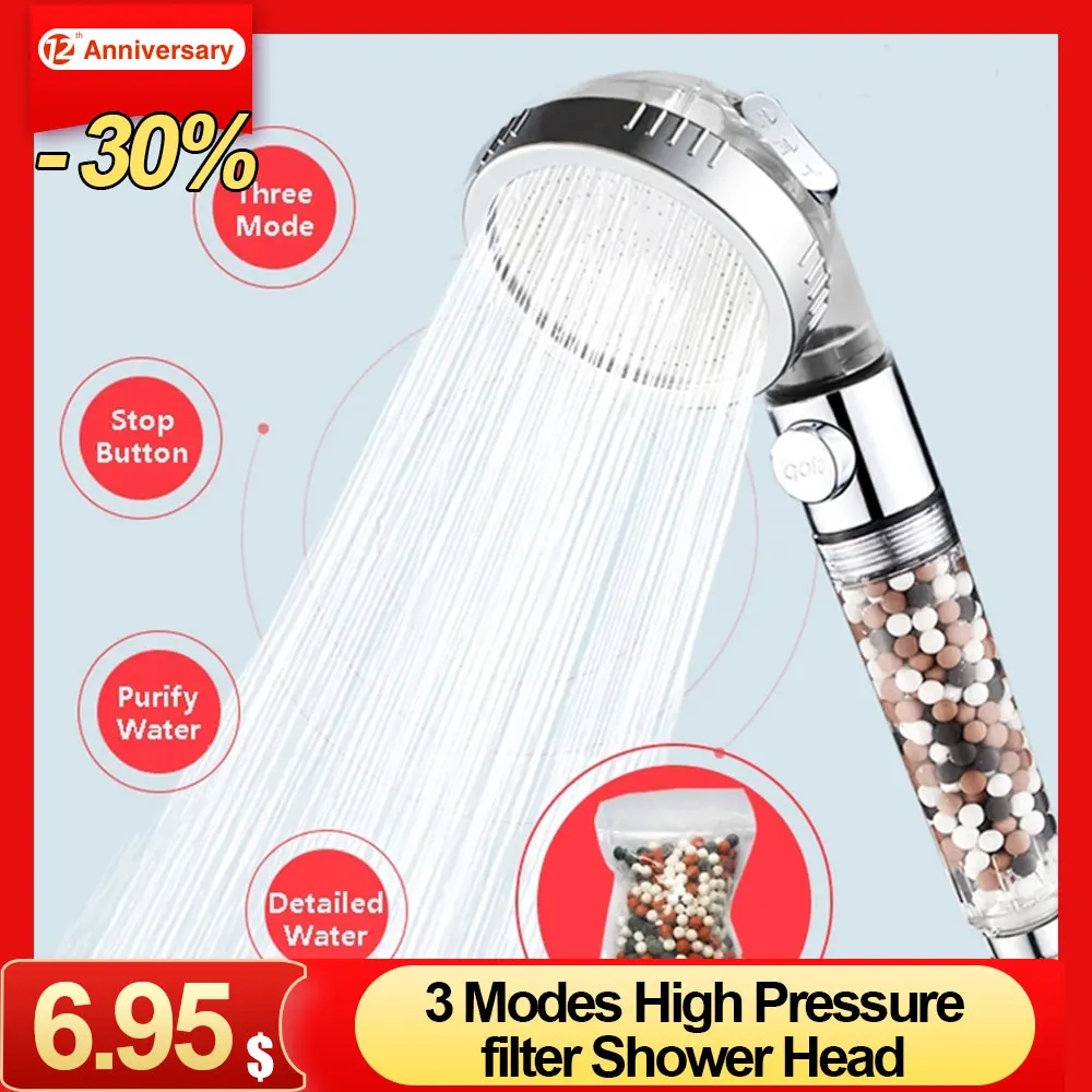 Water Saving 3 Modes Adjustable Handheld Showerhead ON/OFF Switch Shower Head G Water Saving 3 Modes Adjustable Handheld Showerhead ON/OFF Switch Shower Head G