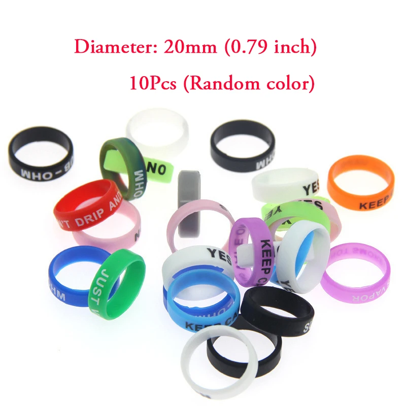 Description Picture 3 of item10Pcs Small Silicone Bands Tennis Racket Grip Band Anti Slip Rubber Rings Protection Sleeve for Rod Squash Racquetball Badminton