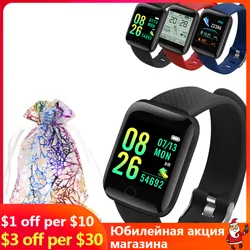 Reloj inteligente deportivo para hombre y mujer, pulsera con rastreador deportivo de ritmo cardíaco y presión arterial, Bluetooth, regalo de Android IOS