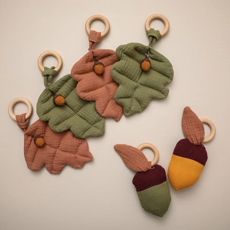 

Leaf Mobile Rattle Baby Soothe Toy Stroller Hanging Rattle Toy Soft Sleeping Wind-Chime Infant Teething Toy Crib Pendant
