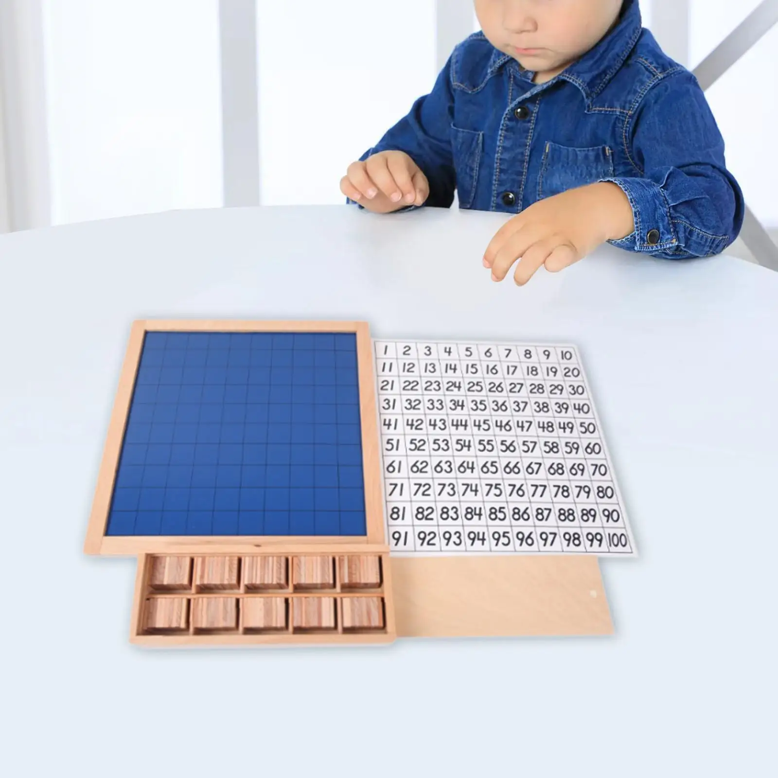 Wooden Math Board 1-100 Montessori Toy Wooden Toy Hundred Board Educational Game for Teacher Supplies Birthday Gift Children