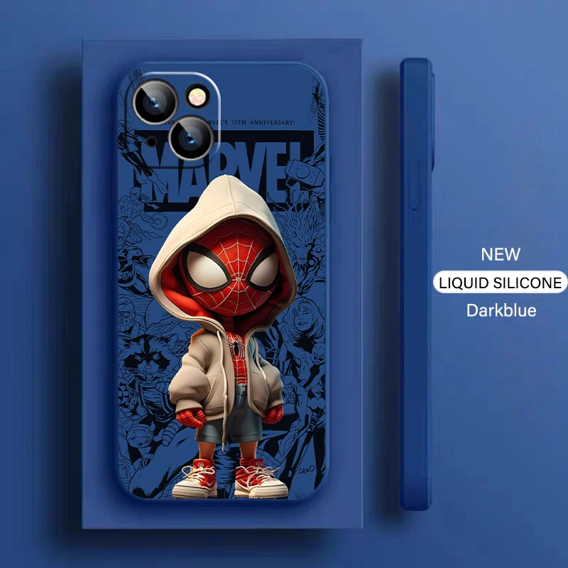 thumbnail image 1 of Marvel Spiderman Comics para iPhone 15 14 13 12 11 Pro Max 13 12 Mini 6 6S 7 8 Plus funda de teléfono cubierta de silicona líquida suave, 1 of 5