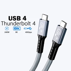 High-Speed USB4 Cable 40Gbps 240W with Fast Charging and Data Transfer Capabilities - 1m (USB4 40Gbps 240W 5A)