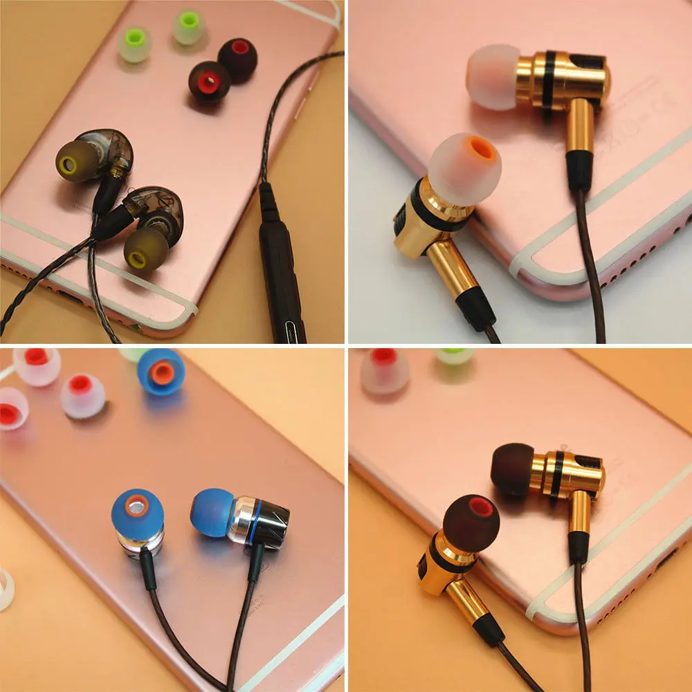 12Pcs Universal 3.8mm Soft In-ear Earbuds Tips Replacement Earphones Silicone Ear Pads Shockproof Eartips Headset S/M/L